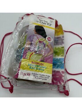 New Tulip One-Step Tie-Dye Kit Backpack Neon Craft Supplies 30 Pieces No Shirt!